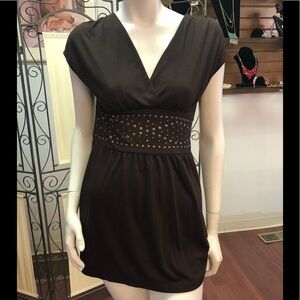 Brown Vneck Top